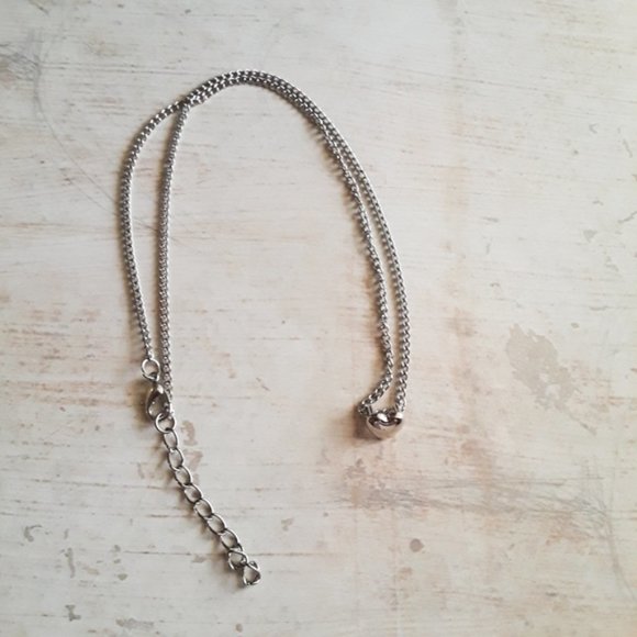 Puff Heart Pendant Dainty Silver Necklace - Picture 3 of 6